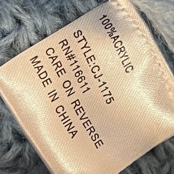 Anthropologie Self Contrast NWT One-Size Rib-Knit Belted Cardigan Sweater Blue - Picture 8 of 8